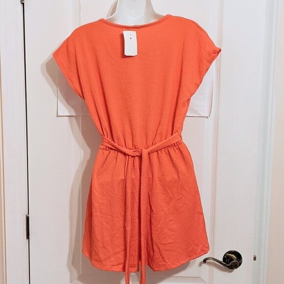 NWT CAUTION TO THE WIND Bright Wrap Ribbed Romper Size S @Z - Picture 4 of 10